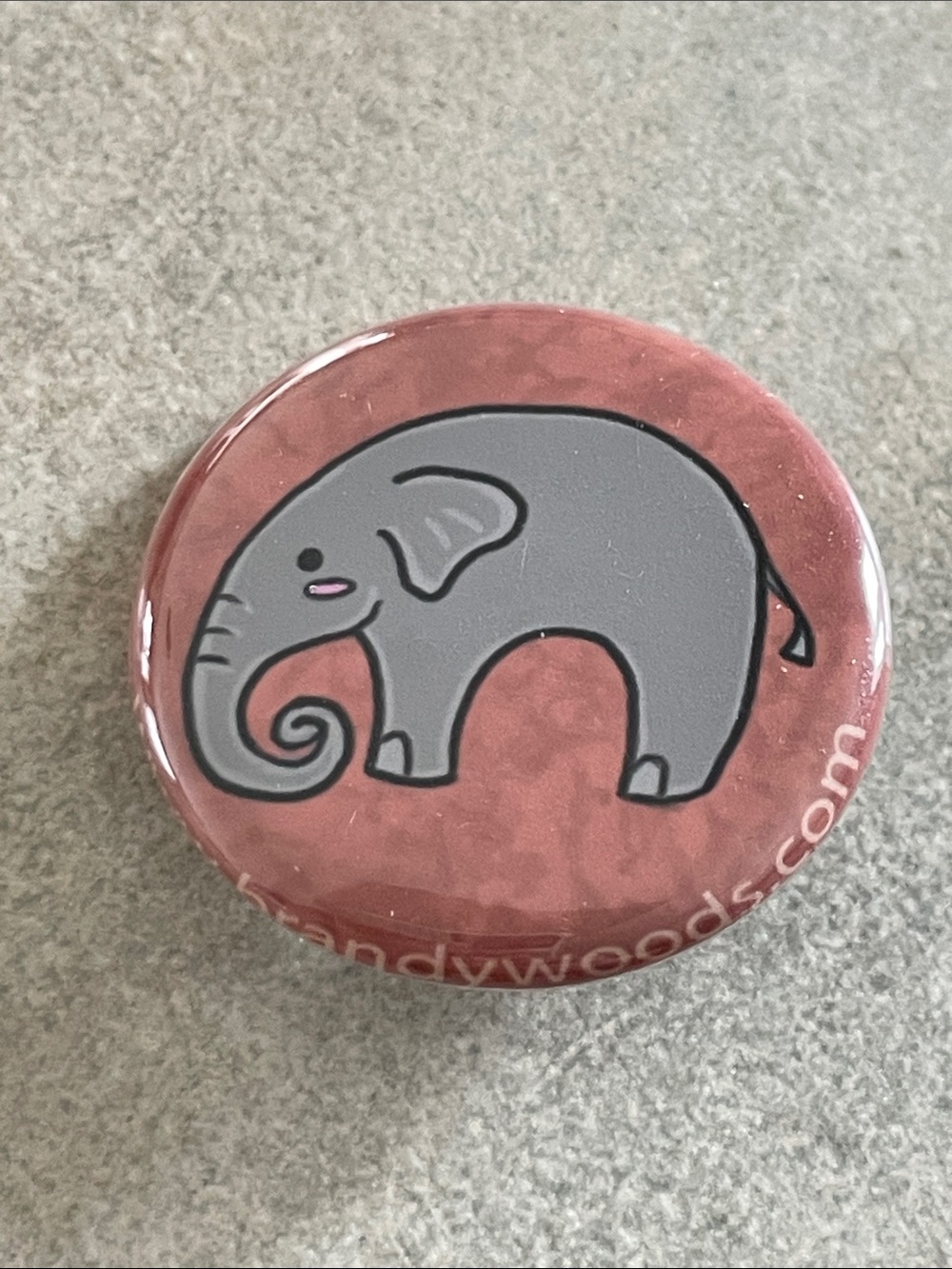 Cute baby elephant pinback button badge 1-1/4”